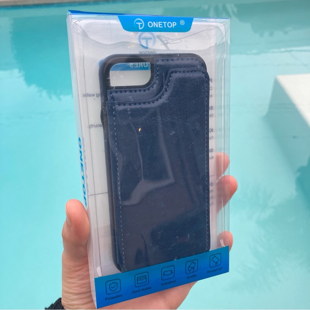 🆕 Blue PU Leather iPhone Wallet Case - Picture 5 of 9